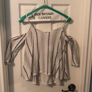 off the shoulder w straps cute top